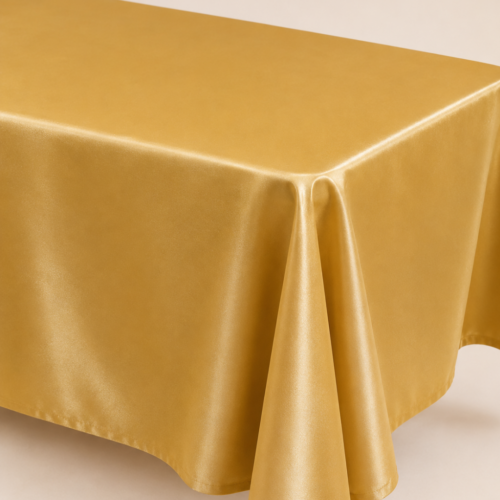 TABLECLOTH YELLOW SATIN OBLONG 132inL X 90inW