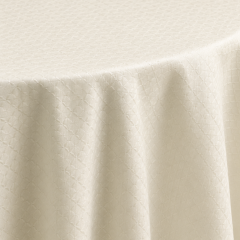 TABLECLOTH IVORY CURTIS ROUND 132inD CELEBRATIONS GRAND CAYMAN RENTAL PARTY EVENTS TABLECLOTH IVORY CURTIS ROUND 132inD