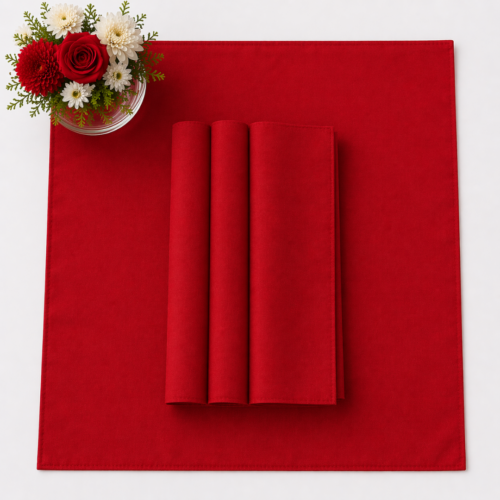 NAPKIN RED POLY 20IN X 20IN