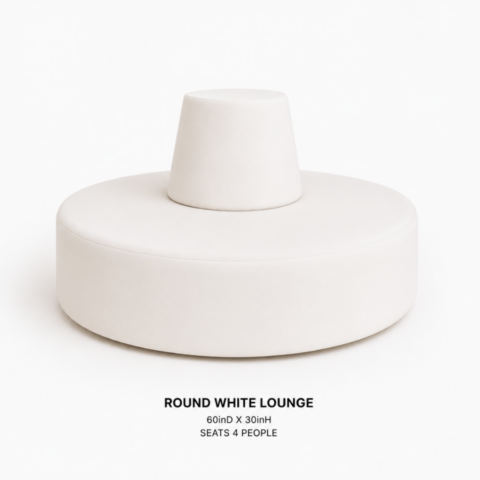CELEBRATIONS CAYMAN RENTAL EVENTS WEDDINGS PARTY FURNTURE ROUND WHITE LOUNGE