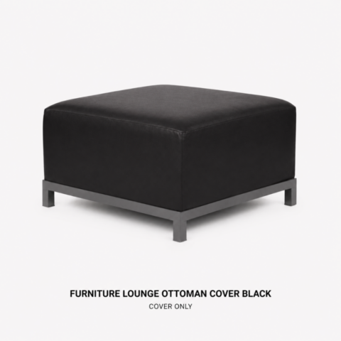 CELEBRATIONS CAYMAN RENTAL EVENTS WEDDINGS PARTY FURNITURE LOUNGE OTTOMAN COVER BLACK