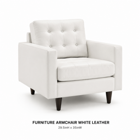 CELEBRATIONS CAYMAN RENTAL EVENTS WEDDINGS PARTY FURNITURE ARMCHAIR WHITE LEATHER