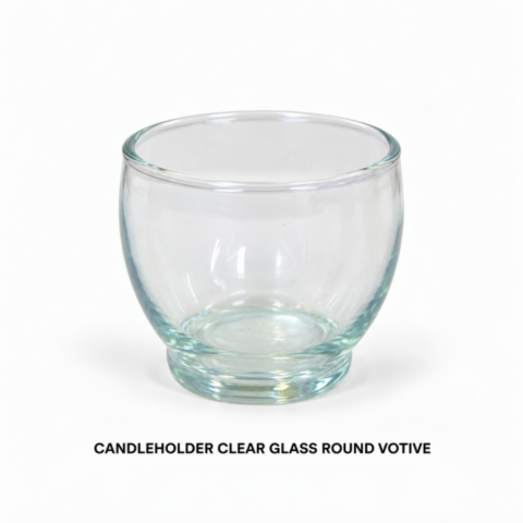 CANDLEHOLDER CLEAR GLASS ROUND VOTIVE
