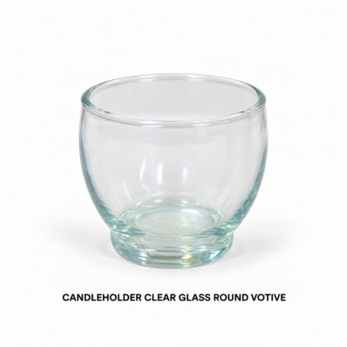 CANDLEHOLDER CLEAR GLASS ROUND 3.55IN