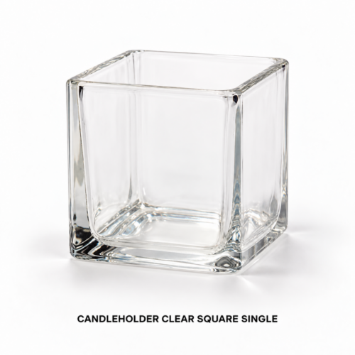 CANDLEHOLDER CLEAR SQUARE SINGLE