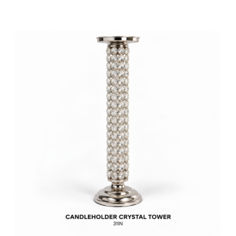 CANDLEHOLDER CRYSTAL TOWER 31IN