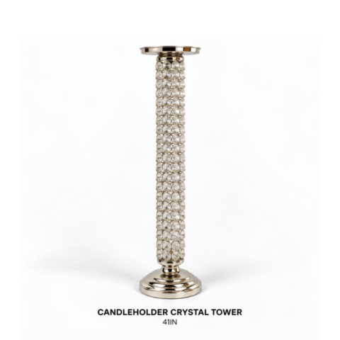 CANDLEHOLDER CRYSTAL TOWER 41IN