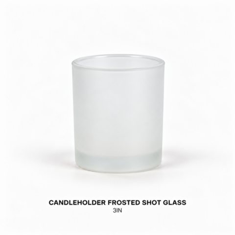 CANDLEHOLDER FROSTED SHOT GLASS 3IN