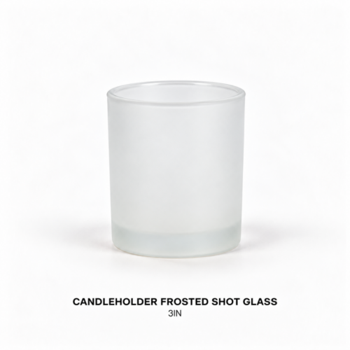 CANDLEHOLDER FROSTED SHOT GLASS 3IN