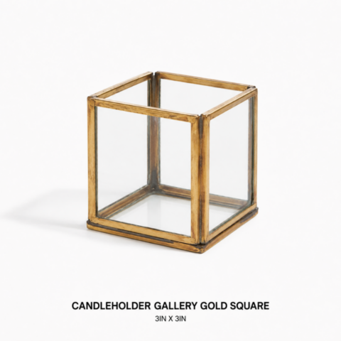 CANDLEHOLDER GALLERY GOLD SQUARE 3in x 3in