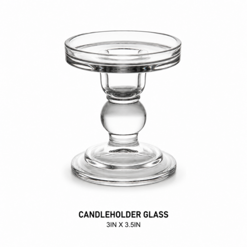 CANDLEHOLDER GLASS 3IN X 3.5IN