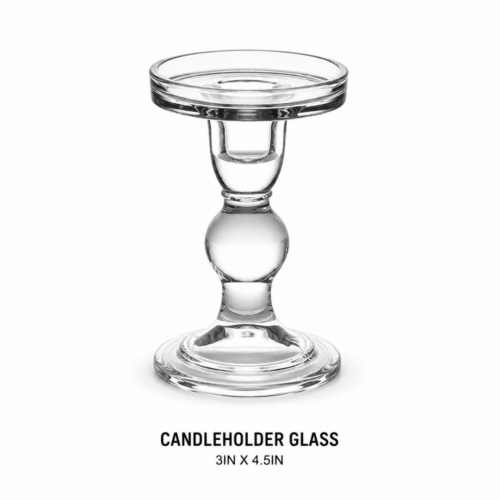 CANDLEHOLDER GLASS 3IN X 5.5IN