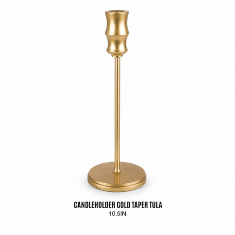CANDLEHOLDER GOLD TAPER TULA 10.5IN
