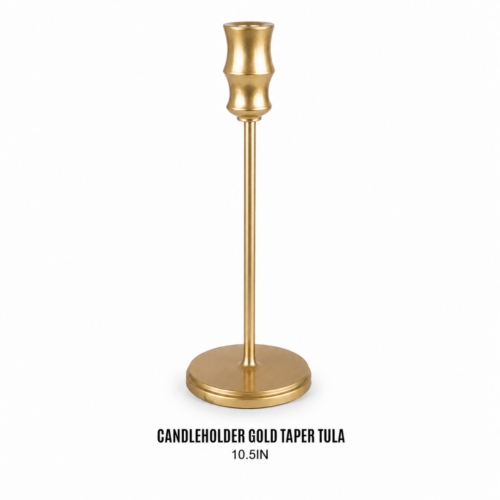 CANDLEHOLDER GOLD TAPER TULA 10.5IN