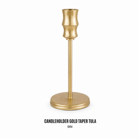 CANDLEHOLDER GOLD TAPER TULA 9IN