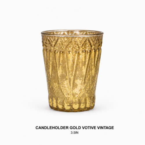 CANDLEHOLDER GOLD VOTIVE VINTAGE 3.5IN