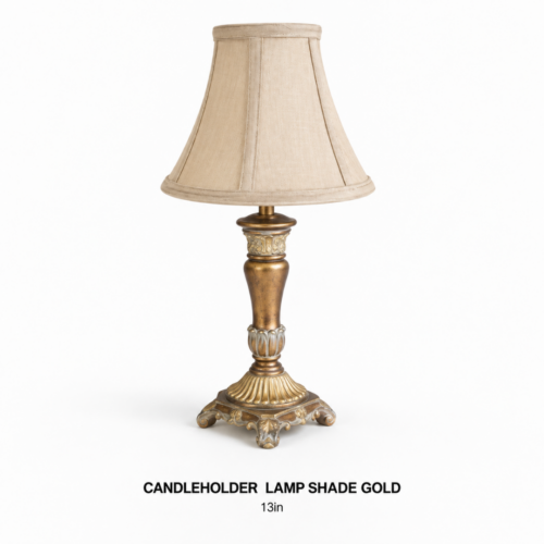 CANDLEHOLDER LAMP SHADE GOLD 13in