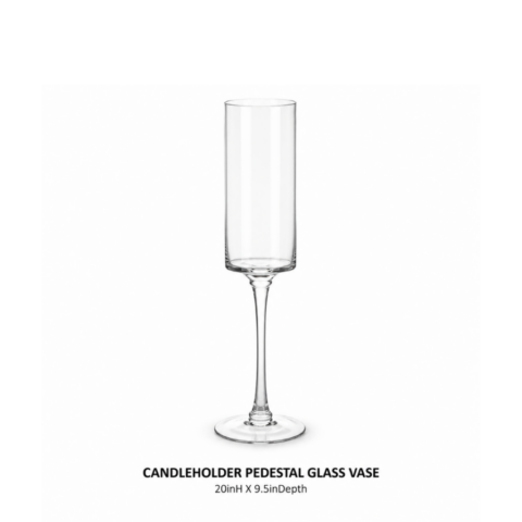 CANDLEHOLDER PEDESTAL GLASS VASE 20inH X 9.5inDepth