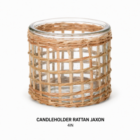 CANDLEHOLDER RATTAN JAXON 4IN