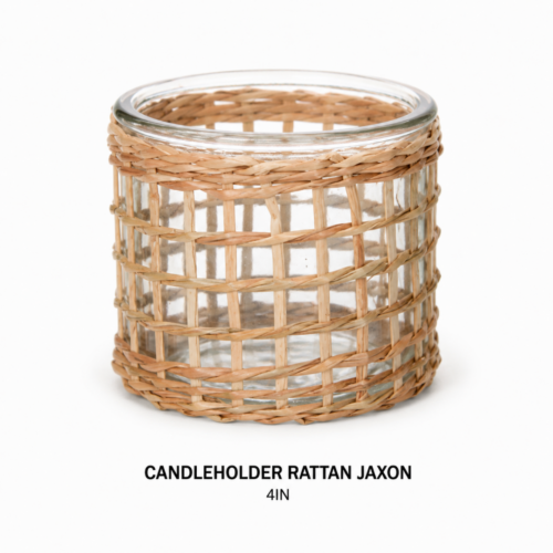 CANDLEHOLDER RATTAN JAXON 4IN