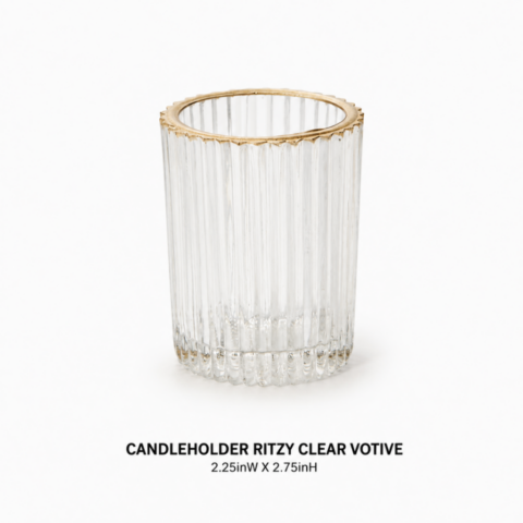 CANDLEHOLDER RITZY CLEAR VOTIVE 2.25inW X 2.75inH