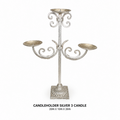 CANDLEHOLDER SILVER 3 CANDLE