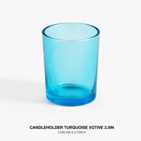 CANDLEHOLDER TURQUOISE VOTIVE 2.5IN