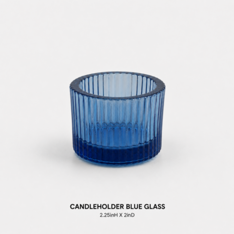 CANDLEHOLDER_BLUE_GLASS_DECOR_DESIGN_CENTERPIECE_TABLE_RENTAL_EVENTS_CAYMAN ISLANDS_CELEBRATIONS