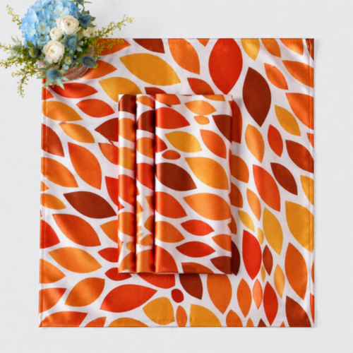 NAPKIN ORANGE LOCUS LEAF POLY SQUARE 20IN X 20IN