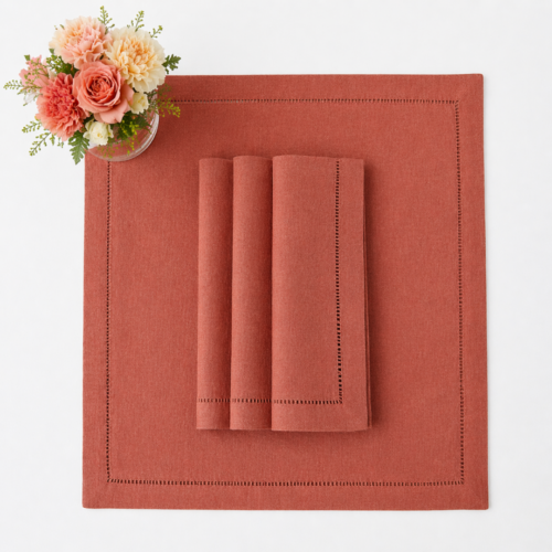 NAPKIN TERRACOTTA HEMSTITCHED 20IN X 20IN