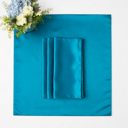 NAPKIN TURQUOISE LAMOUR WHITE BACK 20IN X 20IN
