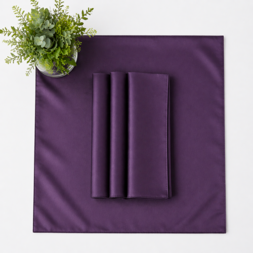 NAPKIN PLUM SATIN 19.5IN X 18.5IN