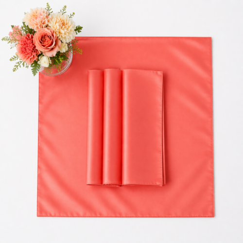 NAPKIN CORAL LAMOUR 19.5IN X 19.5IN