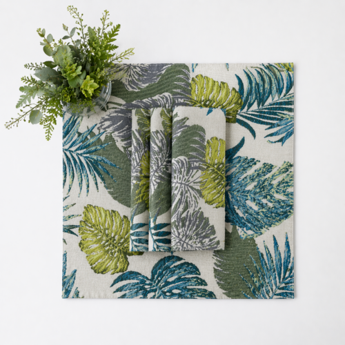 NAPKIN TEAL LIME BALI REVERSIBLE POLY 20IN X 20IN