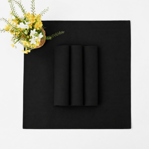 NAPKIN BLACK POLY COTTON 19IN X 19IN