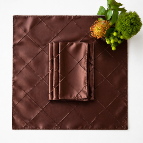 NAPKIN CHOCOLATE BROWN PINTUCK 20IN X 20IN