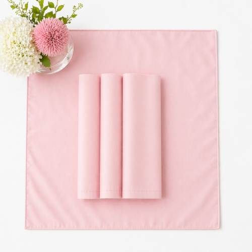NAPKIN PALE PINK POLY 20IN X 20IN