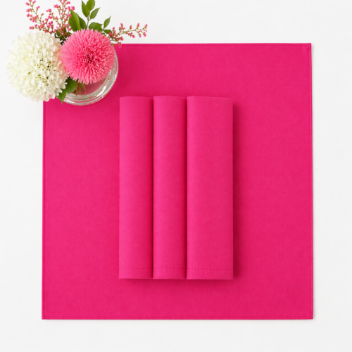 NAPKIN HOT PINK POLY 20IN X 20IN