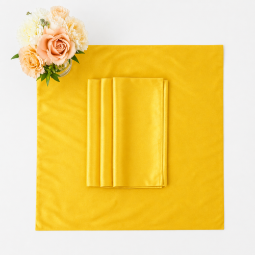 NAPKIN YELLOW LAMOUR 20IN X 20IN