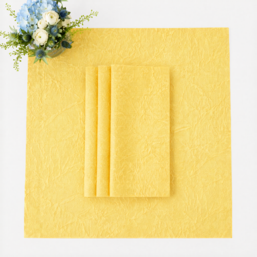NAPKIN YELLOW CRUSHED 18IN X 18IN