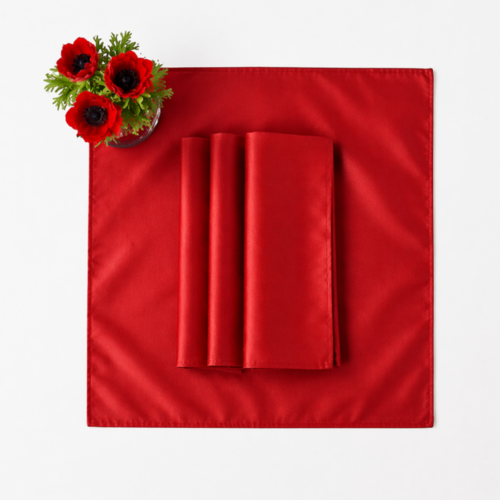 NAPKIN RED SATIN 20IN X 20IN