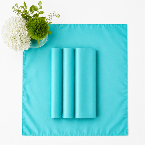 NAPKIN TIFFANY BLUE DOUBLE SIDED LAMOUR 20IN X 20I