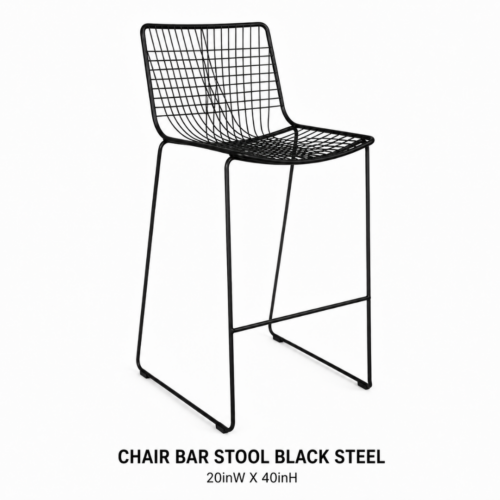 CHAIR_BAR_STOOL_BLACK_STEEL_20INW_X_40INH_BLACK_STEEL_BAR_STOOL_WIRE_MESH_SEAT_MODERN_MINIMALIST_BAR_SEATING_COUNTER_HEIGHT_CHAIR_COCKTAIL_RECEPTION_FURNITURE_RENTAL_WEDDINGS_EVENTS_PARTY_CAYMAN_ISLANDS_CELEBRATIONS