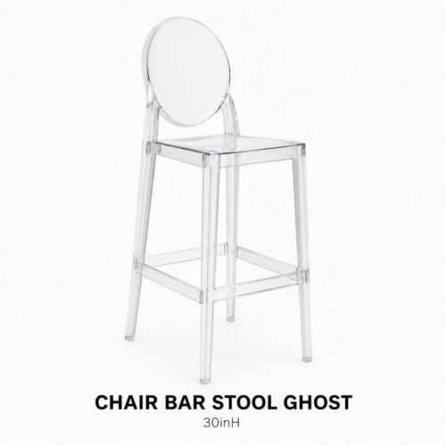 CHAIR_BAR_STOOL_GHOST_30INH_CLEAR_ACRYLIC_BAR_STOOL_TRANSPARENT_GHOST_CHAIR_MODERN_LUCITE_COUNTER_HEIGHT_SEATING_ELEGANT_RECEPTION_FURNITURE_RENTAL_WEDDINGS_EVENTS_PARTY_CAYMAN_ISLANDS_CELEBRATIONS