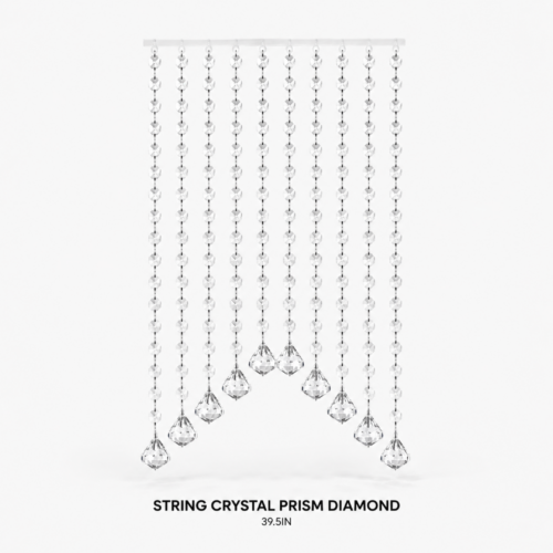 STRING CRYSTAL OCTAGON PRISM DIAMOND 39.5inL