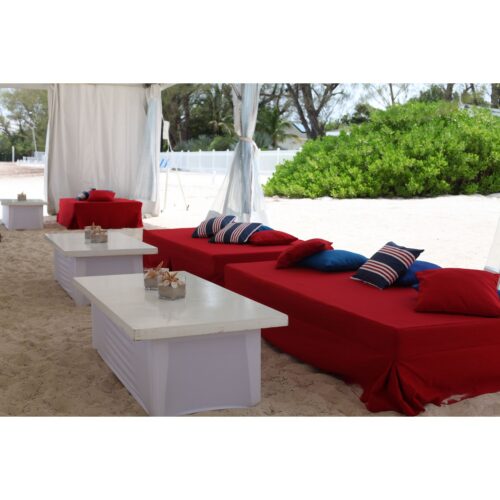 FURNITURE LOUNGE BED RED COVER 4FT X 4FT