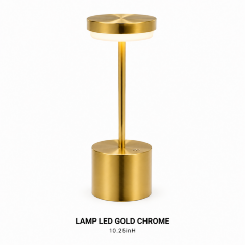 LAMP LED GOLD CHROME 10.25IN