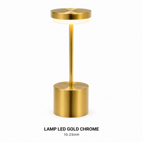 LAMP LED GOLD CHROME 10.25inH