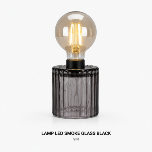 LAMP LED SMOKE GLASS BLACK 9IN