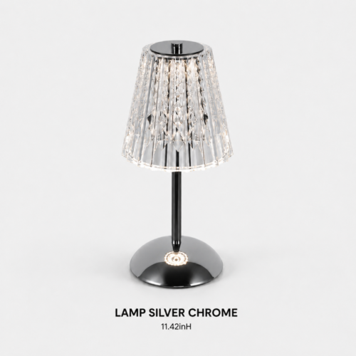 LAMP SILVER CHROME 11.42inH
